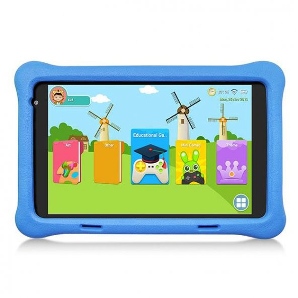 NPO RS407 2GB 32GB Android.11 8" IPS Ekran, A133 1.6GHz, Antişok Çocuk Tableti(Kids Tablet)-Mavi ürün görseli 1