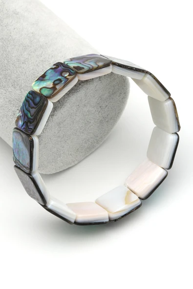Sedef Doğal Taş Bileklik 16 x 16 mm Özel Kesim ürün görseli 1