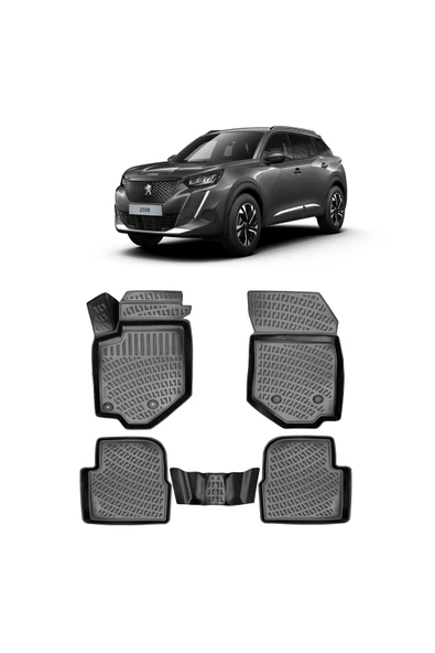 Rizline Peugeot 2008 2020 +  3D Havuzlu Paspas Siyah ürün görseli 1