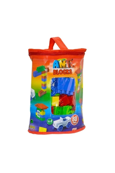 Asya Oyuncak Lego Ant Bloklar 80 Parça Çantalı ürün görseli 1