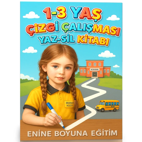 1-3 YAŞ Çizgi Çalışması YAZ-SİL Kitabı ürün görseli 1