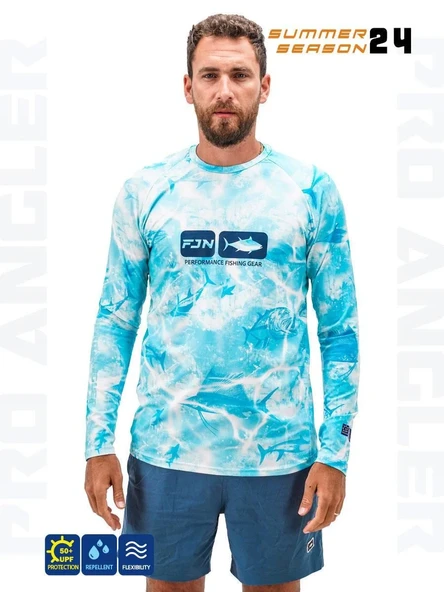 Fujin Pro Angler S24 T-Shirt Water Camo Large (L) ürün görseli 1