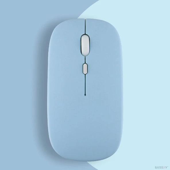 Xiaomi Tablet Şarj Edilebilir Sessiz Mouse Bluetooth + 2.4Hz Wifi Kablosuz Mouse Fare  Mavi ürün görseli 1