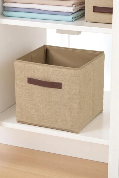 İronika Jüt Kapaksız Kutu Dolap İçi Organizer Oyuncak Eşya Çamaşır Saklama Kutusu Düzenleyici 30X30X30 Cm ürün görseli 1