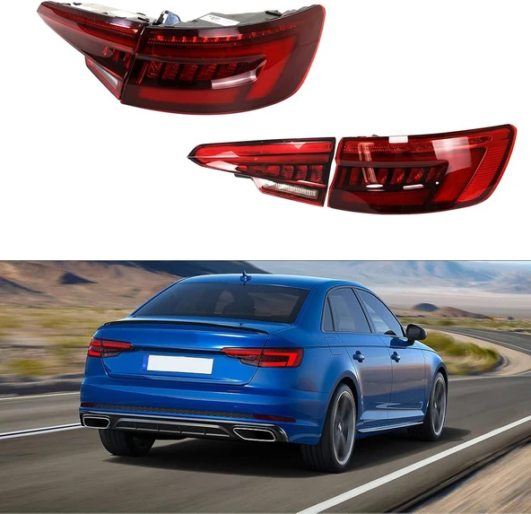 AUTOGP Audi a4 b9 stop lambası ledli kırmızı b9.5 facelift görünüm 2016 / 2020 ürün görseli 1