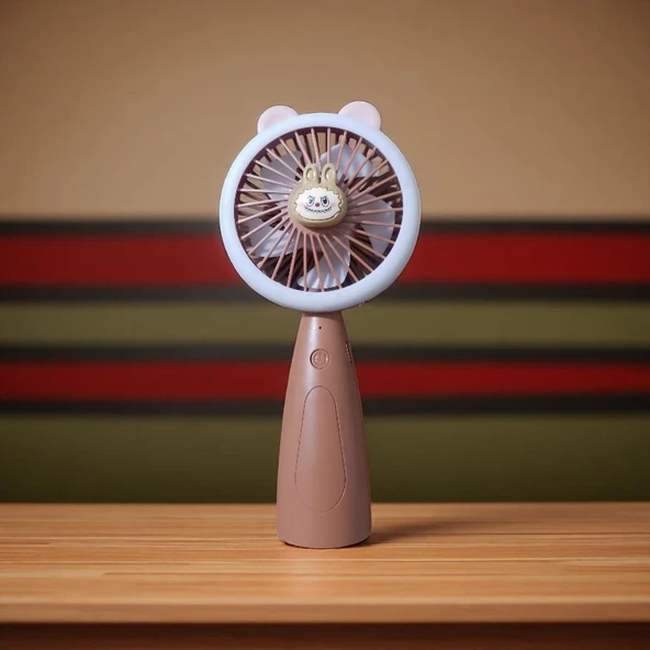 USB TAŞINABİLİR VANTİLATÖR MİNİ FAN CAPYBARA EL VANTİLATÖRÜ IŞIKLI 3 KADEMELİ ürün görseli 1
