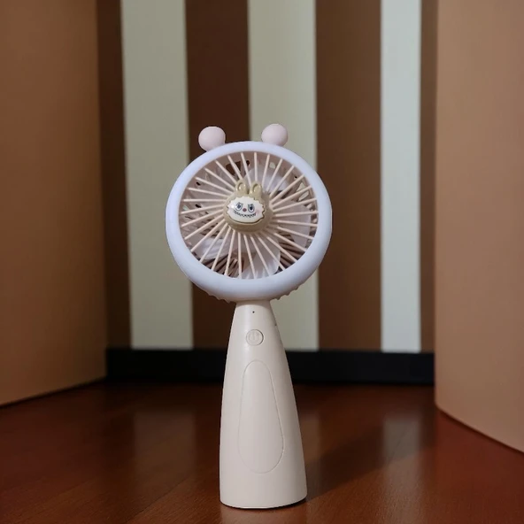 USB TAŞINABİLİR VANTİLATÖR MİNİ FAN IŞIKLI 3 KADEMELİ CAPYBARA EL VANTİLATÖRÜ ürün görseli 1