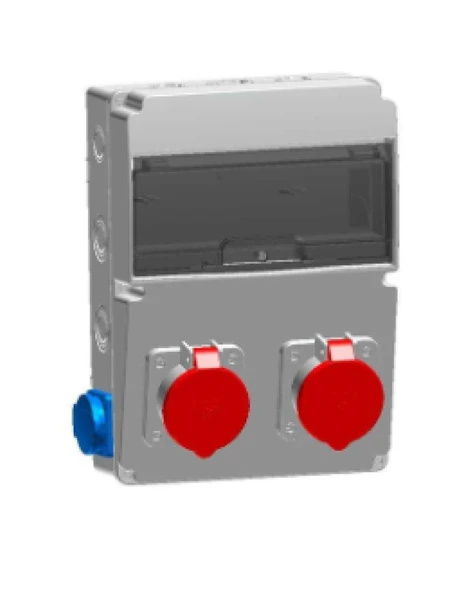 Tp Electric 3325-002-1111-PP Kombinasyon Kutusu Kutusu Standart Makine Priz Yuvası Boş x2 Ön + Pano Prizi 1X16A x2 Yan ürün görseli 1
