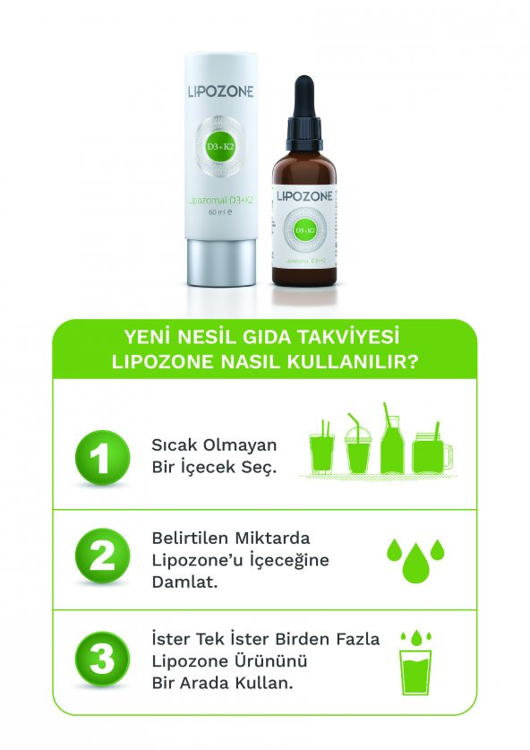 Lipozone Lipozomal D3+K2 Damla 60 ml - Resim 6