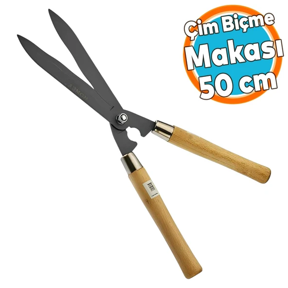 Çim Budama Makası Çalı Çimen Biçme Kesme Makas 50 cm Keskin Metal Bıçkı Eğri 1 Adet ürün görseli 1