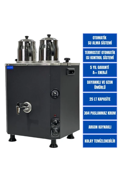 KUTLU TİCARET TITANIUM 2 DEMLİKLİ ÇAY KAZANI (ELEKTRİKLİ) ürün görseli 1