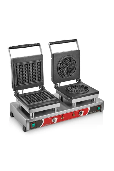 KUTLU TİCARET KUTLU ÇİFTLİ ÇİÇEK+KARE WAFFLE MAKİNESİ ürün görseli 1