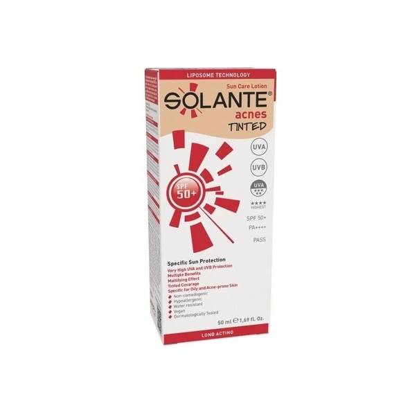 Solante Acnes Renkli Güneş Koruyucu Losyon SPF50+ 50 ml ürün görseli 1