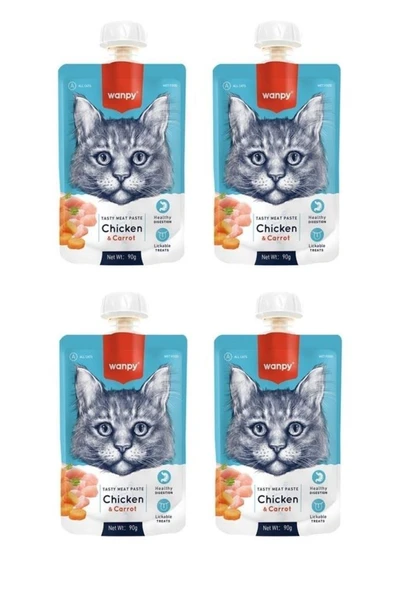 Wanpy Taze Tavuklu & Havuçlu Kedi Et Ezmesi 90 Gr. X 4 Adet ürün görseli 1