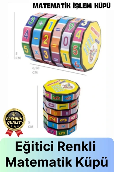 Çok Amaçlı Çocuk Eğlenceli Eğitici Öğretici Zeka Gelişimini Destekleyen Renkli Temel Matematik Küpü ürün görseli 1