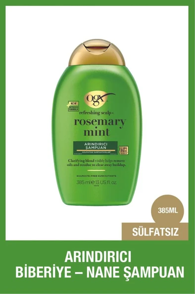 Organix Rosemary Mint (BİBERİYE & NANE IÇEREN) Arındırıcı Şampuan 385 ml ürün görseli 1