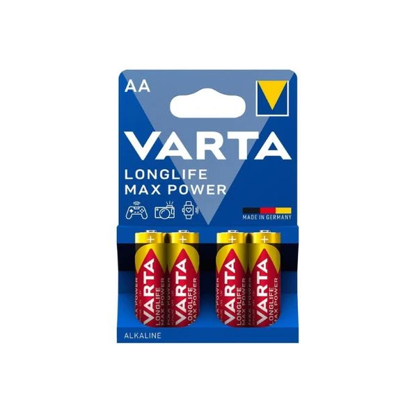 Varta Pil Longlife Max Power Alkaline 1.5V AA Mignon 4 lü ürün görseli 1