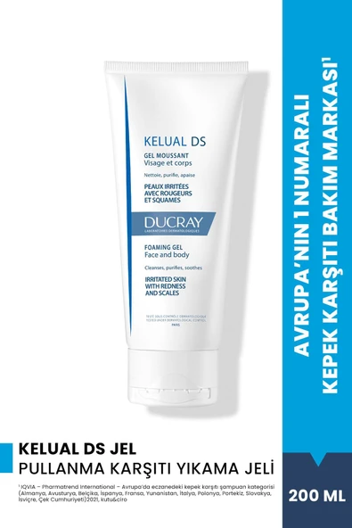 DUCRAY KELUAL DS PULLANMA KARŞITI TEMİZLEME JELİ 200 ML ürün görseli 1