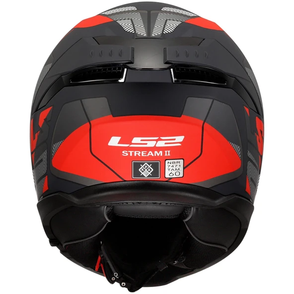 LS2 STREAM 2 ROAD MAT SİYAH-TITANIUM-KIRMIZI KASK - Resim 4