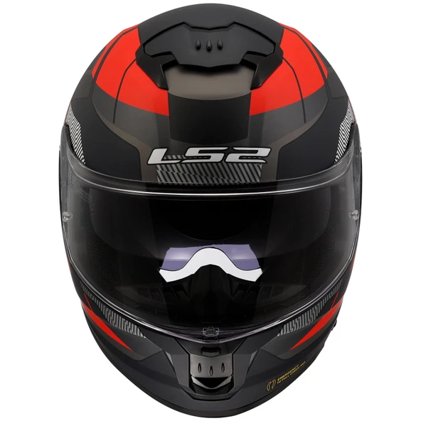 LS2 STREAM 2 ROAD MAT SİYAH-TITANIUM-KIRMIZI KASK - Resim 2