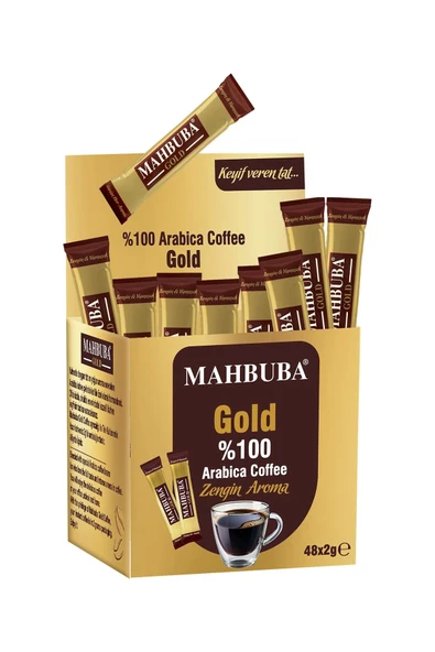 Mahbuba Çözünebilir %100 Arabica Hazır Gold Kahve Tam Kıvamında 48x2gr ürün görseli 1