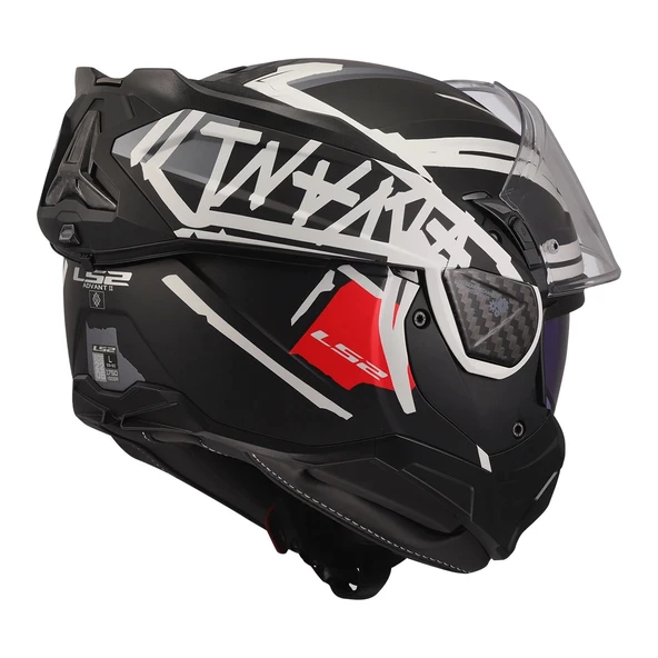 LS2 ADVANT 2 TAPE MAT SİYAH-BEYAZ KASK - Resim 3