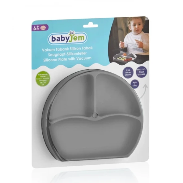 Babyjem Silikon Tabak 715 Gri ürün görseli 1