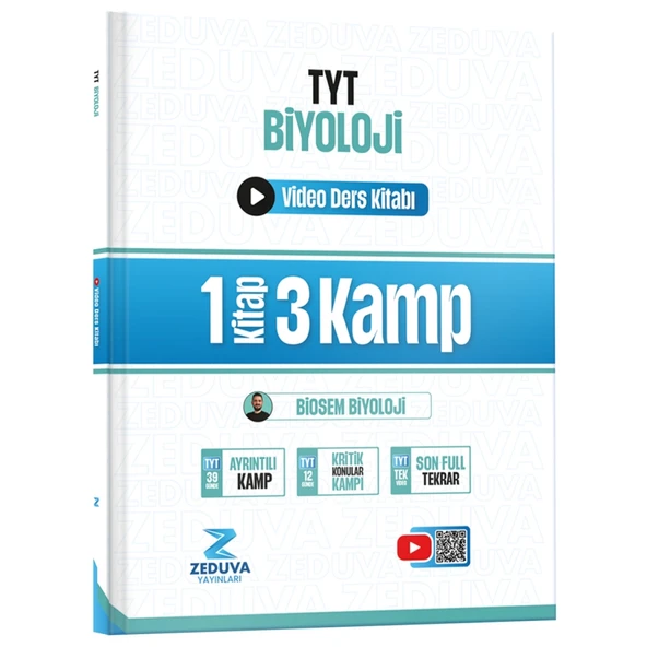 Zeduva Yayınları Biosem TYT Biyoloji 1 Kitap 3 Kamp Video Ders Kitabı ürün görseli 1