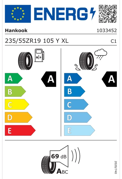 Hankook 235/55 R19 105Y XL iON evo SUV IK01A Sound Absorber (Foam), EV Oto Yaz Lastiği (Üretim Yılı: 2024) ürün görseli 1