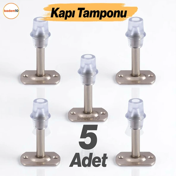 Kapı Stoperi 5 ADET Tamponu Gümüş Krom 8 cm Metal Kapı Durdurucu Tutucu Kapı Altı Üstü Kolu Stopu ürün görseli 1