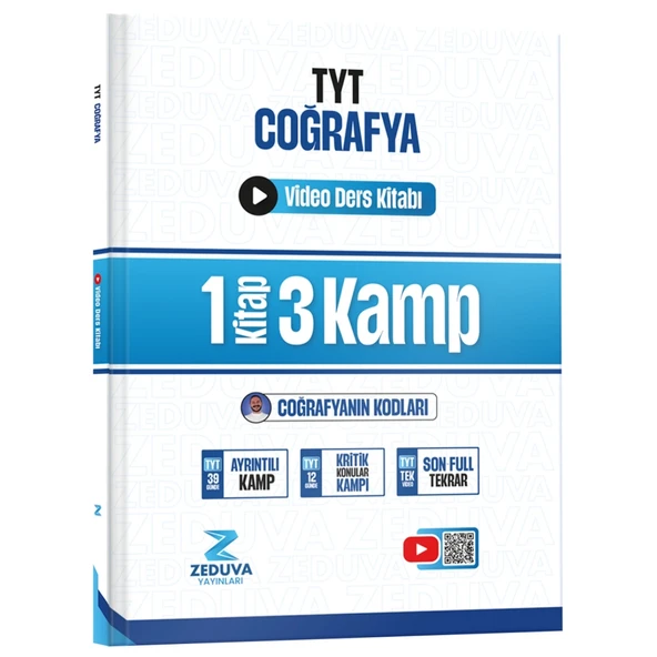 Zeduva Yayınları Coğrafyanın Kodları TYT Coğrafya 1 Kitap 3 Kamp Video Ders Kitabı ürün görseli 1