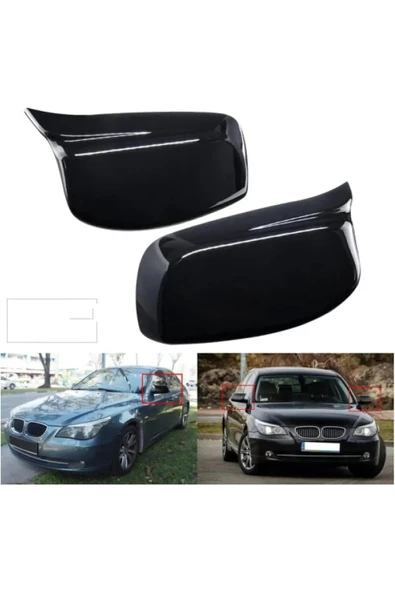 bmw e60 5.seri 2004-2010 plastik siyah batman ayna kapagı ürün görseli 1