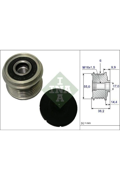 INA 535021610 Alternator Rulmanlı Kasnak Hyundaı Ix35 Santafe 2010- ürün görseli 1