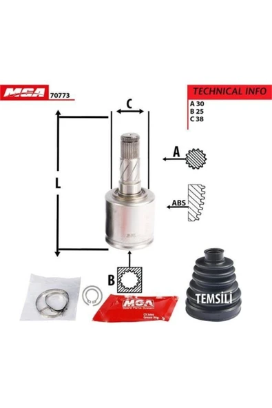 Mga 70773 Aks Kafa Ic Sol-(kıa: Sorento 02>05 ) (30×25×38) ürün görseli 1