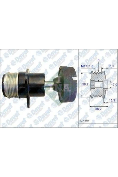 INA 535015710 Alternator Saft Rulman Focus I 01-04 Cmax Focus Iı Connect 1.8tdcı ürün görseli 1