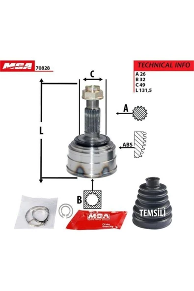 Mga 70828 Aks Kafa Dıs-(honda: Crx 8891 Cıvıc Crx 88-91 / Integra / Cıvıc Euro 96-99 ) (26×32×49) - ürün görseli 1