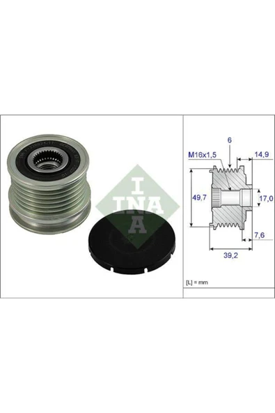 INA 535001310 ALTERNATÖR KASNAĞI RULMANLI MERCEDES SPRINTER-VITO-C SERI W202-S202 -E SERI W210-W210 6 KANAL ürün görseli 1