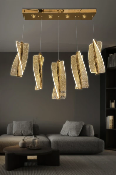 Liza 5 Li Sıralı Sarkıt Led Avize - Resim 2