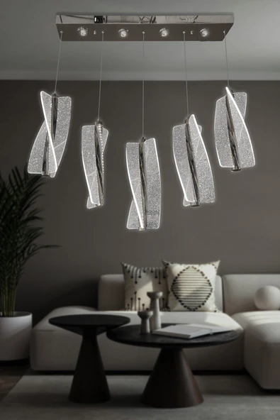 Liza 5 Li Sıralı Sarkıt Led Avize - Resim 7
