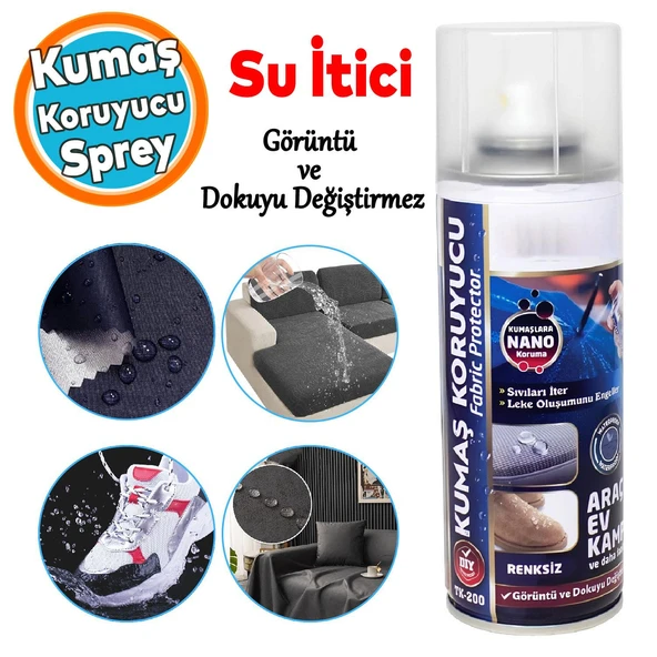 Kumaş Koruyucu Su İtici Sprey Renskiz 200 ml Ayakkabı Kıyafet Koltuk Çadır Çanta Yağmur Kaydırıcı ürün görseli 1