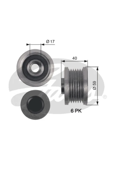 Gates OAP7144 Alternatör Kasnagı Astra J Insıgnıa Adam Zafıra Tourer C Aveo Cruze Bmw 5 E60-e61 520d 6 Knl ürün görseli 1