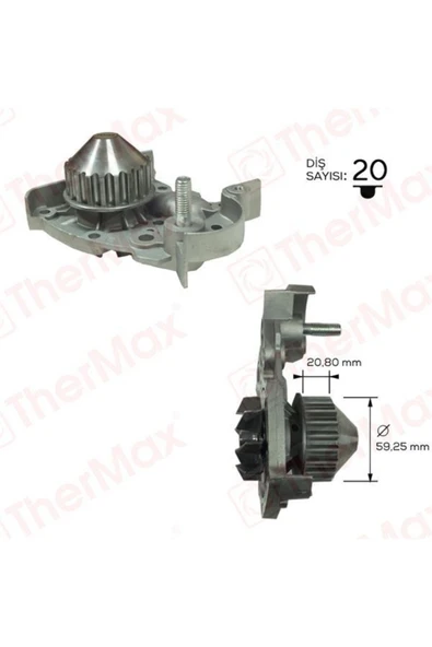 Thermax T01.174 Devırdaım Su Pompası R19 Clıo Express 1.4 E6j E7j  Uyumlu ürün görseli 1
