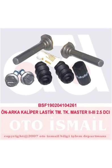 Bosch 0204104261  FREN KALİPER KLAVUZU KOVAN SETİ MASTER II 03- / M ürün görseli 1