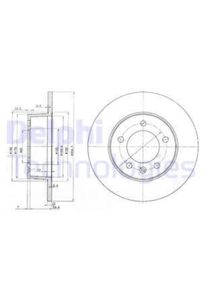 Delphi BG3681 ARKA FREN AYNASI RENAULT MASTER II 00 OPEL MOVANO 00305×12x5DL   7700314107-4403045-4320 ürün görseli 1