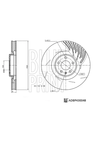 Blue Print ADBP430049 FREN DİSKİ PORSCHE ürün görseli 1