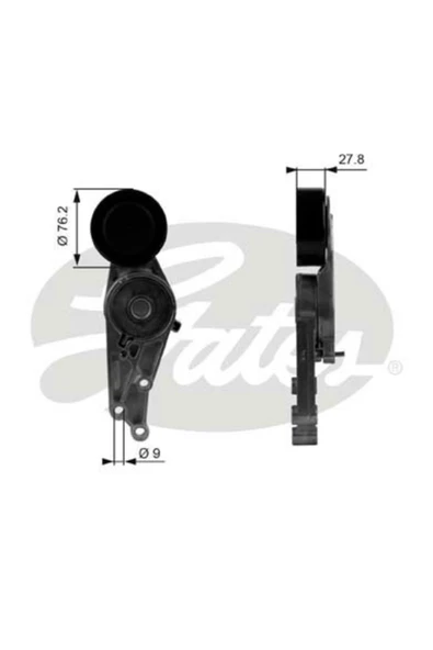 Gates T38207 V KAYIŞ GERGİ RULMANI A4 00- A6 01- 1.6 1.8T 2.0 KÜT ürün görseli 1
