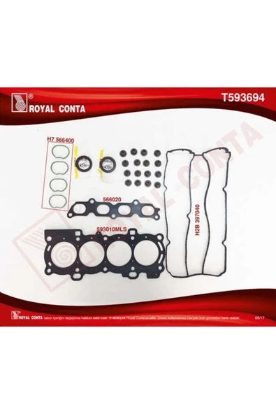 T593694 Motor Takım Conta Üst Keçelı - Sub.lastıklı Focus Iı 1.6 16v 03-07 100hp ürün görseli 1