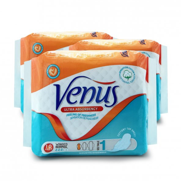 VENÜS HİJYENİK PED NORMAL 30 ADET (3 PAKET) ürün görseli 1