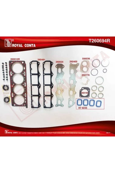 T260694r Motor Takım Conta Üst Reınz S.lastıklı - Keçelı Palio Albea Marea Brava 1.6 16v 9 ürün görseli 1