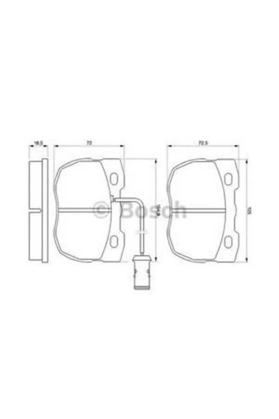 Bosch 0986424287 ÖN BALATALAND ROVER RANGE ROVER 89-00 105×72.5×18.5 MM İKAZ KABLOLU 0986TB2150 ürün görseli 1